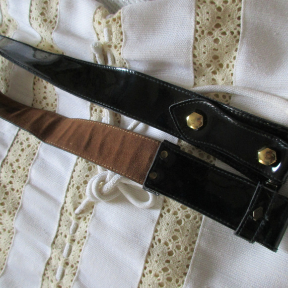 VTG ANN KLEIN CALDERON HOOK PATENT BELT 60\'S WOW main image 7